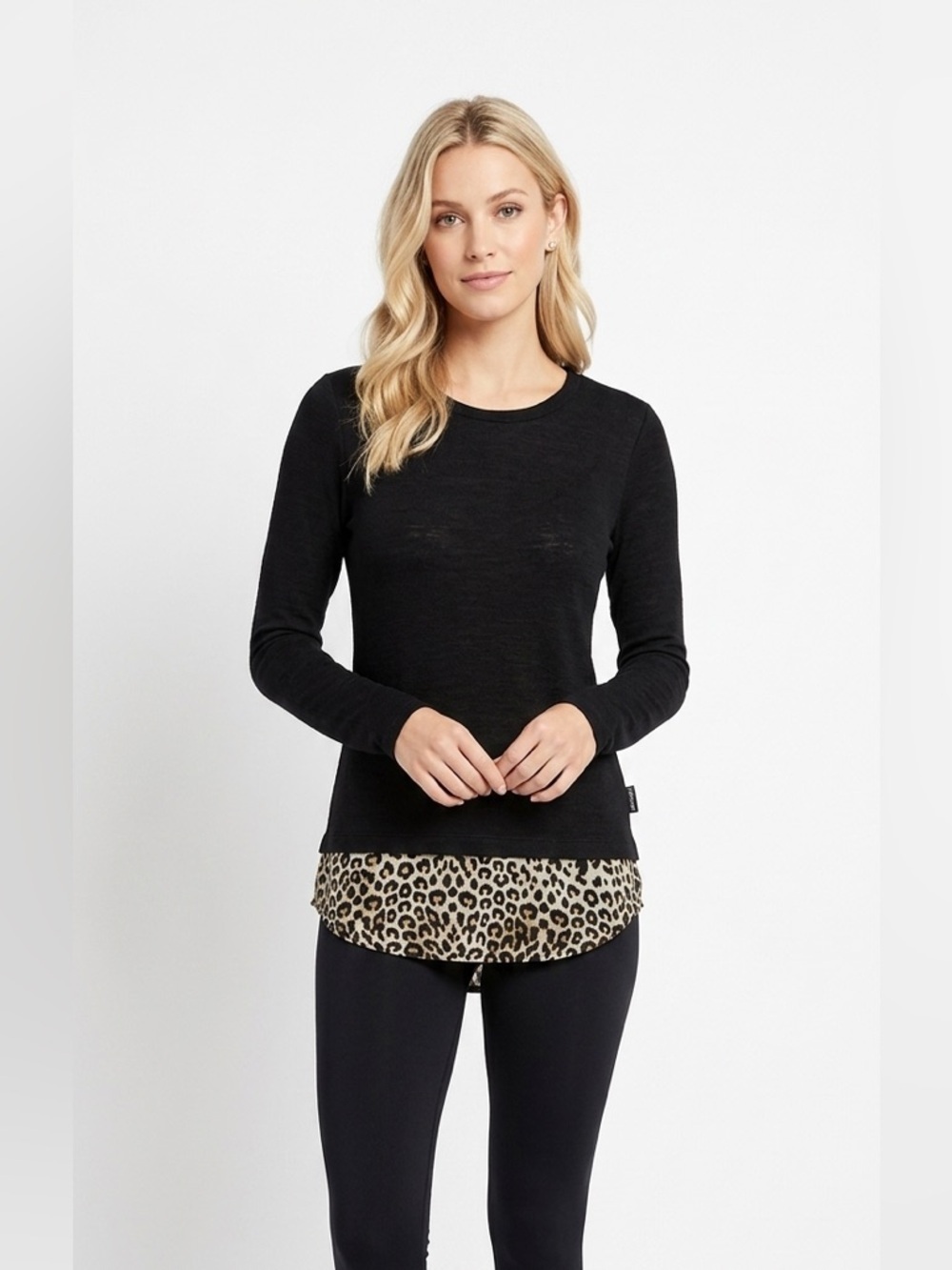 PHILOSOPHY Black Knit Top size small